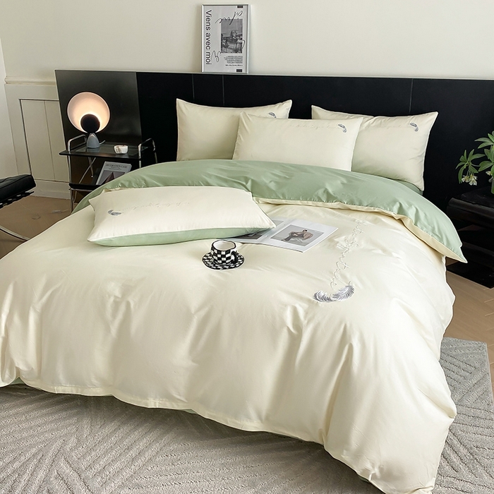 91家纺网 家纺一手货源 找家纺 （总） 澳梵家居 2024新款【知羽】系列60s刺绣全棉四件套