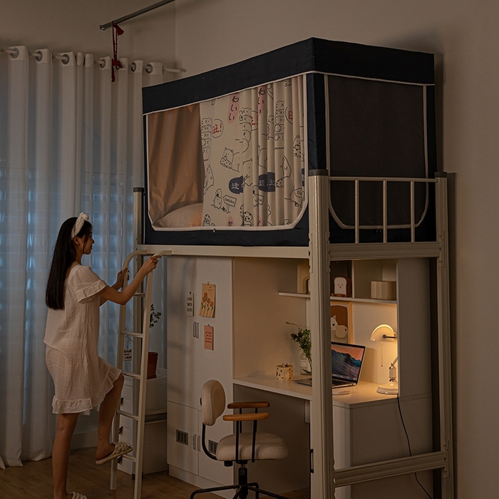 91家纺网 家纺一手货源 找家纺 青竹苑 2024新款涂银强遮光学生蚊帐上下铺坐床蚊帐 逢考必过