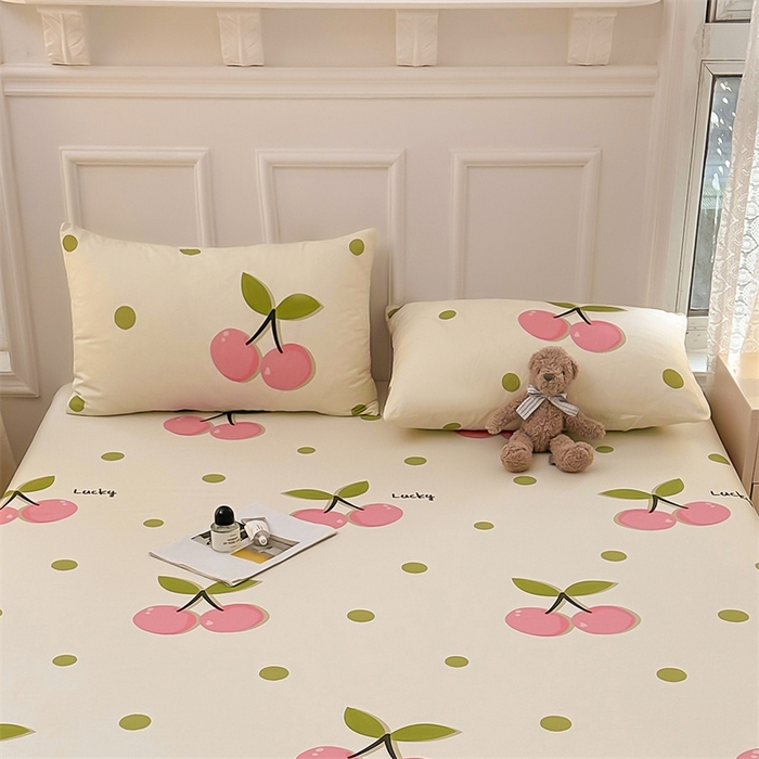 91家纺网 家纺一手货源 找家纺 雯豆 2024新款全棉纯棉枕套一对装 全棉单层枕套-波点樱桃