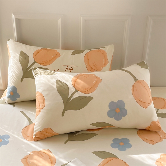 91家纺网 家纺一手货源 找家纺 雯豆家纺 2024新款全棉纯棉小清新印花床笠单层床垫保护套 全棉单层床笠-尤拉朵