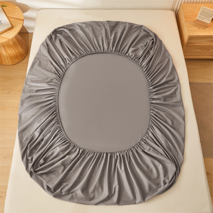 91家纺网 家纺一手货源 找家纺 雯豆家纺 2024新款全棉纯棉小清新印花床笠单层床垫保护套 全棉单层床笠-经典灰