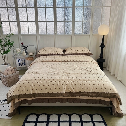 91家纺网 家纺一手货源 找家纺 （总）佰织鑫家居（会员-5元） 2024新款全棉法式床盖款春秋被四件套