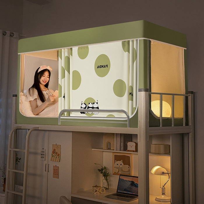 91家纺网 家纺一手货源 找家纺 青竹苑 2024新款涂银强遮光学生蚊帐上下铺坐床蚊帐 夏日熊猫