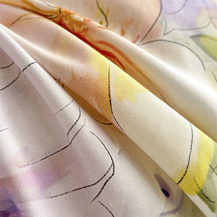 91家纺网 家纺一手货源 找家纺  元元被芯 2024新款全棉长绒棉数码印花四件套全棉四件套纯棉四件套 花的旅途-紫