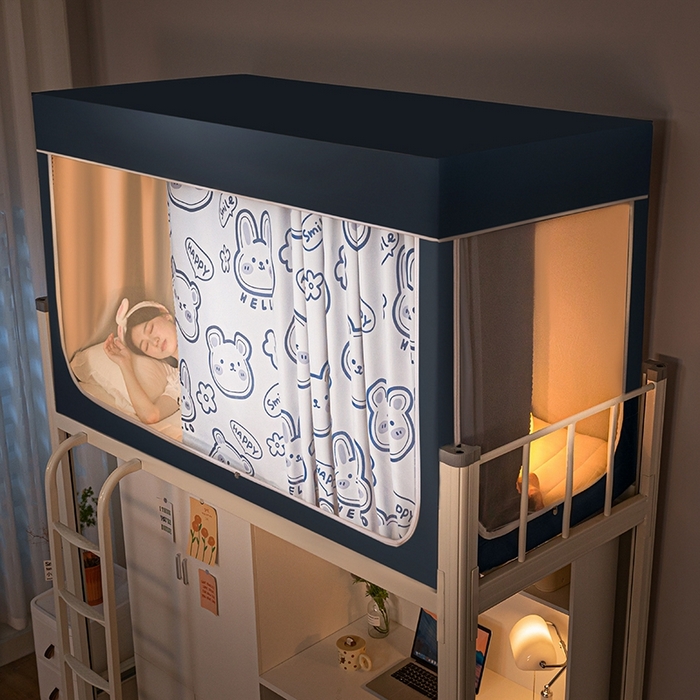 91家纺网 家纺一手货源 找家纺 青竹苑 2024新款涂银强遮光学生蚊帐上下铺坐床蚊帐 笨笨熊