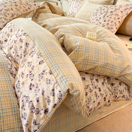 91家纺网 家纺一手货源 找家纺 （总）换种生活 2024新款全棉活性印染四件套-美式田园风系列