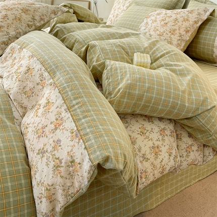 91家纺网 家纺一手货源 找家纺 换种生活 2024新款全棉活性印染四件套-美式田园风系列 维多利亚