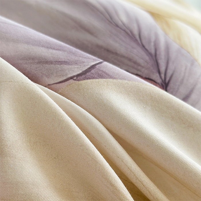 91家纺网 家纺一手货源 找家纺  元元被芯 2024新款全棉长绒棉数码印花四件套全棉四件套纯棉四件套 步步生莲-粉