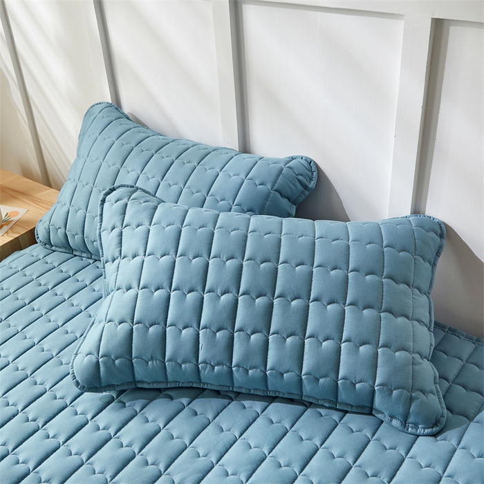 91家纺网 家纺一手货源 找家纺 雯豆家纺 2024新款A类全棉纯棉夹棉床笠三件套印花床笠 全棉夹棉床笠-午夜蓝