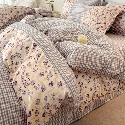 91家纺网 家纺一手货源 找家纺 换种生活 2024新款全棉活性印染四件套-美式田园风系列 玛格丽特