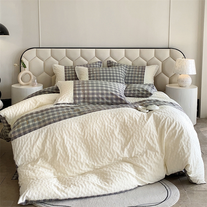 91家纺网 家纺一手货源 找家纺 换种生活 2024新款全棉活性印染刺绣四件套-法式小香风系列 麦田