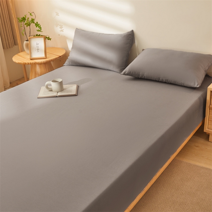 91家纺网 家纺一手货源 找家纺 雯豆家纺 2024新款全棉纯棉小清新印花床笠单层床垫保护套 全棉单层床笠-经典灰