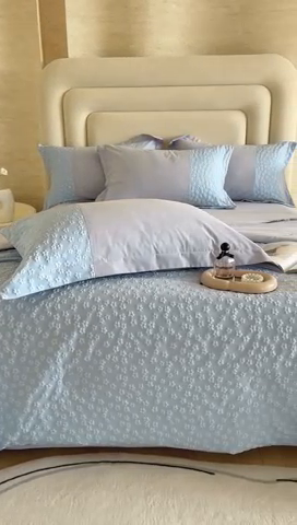 91家纺网 家纺一手货源 找家纺 换种生活 2024新款全棉活性印染刺绣四件套-法式小清新系列 海之兰