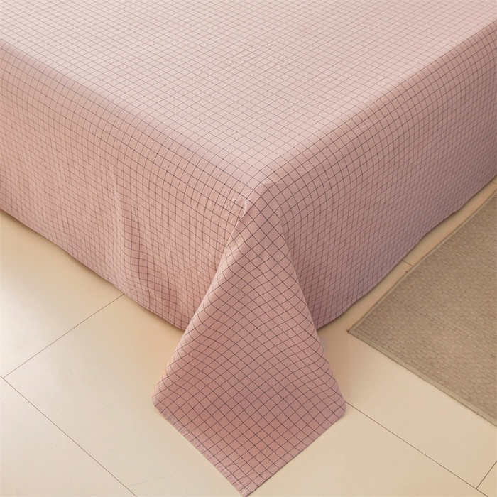 91家纺网 家纺一手货源 找家纺 恋人优选 2024新款色织纯棉水洗棉单床单 小粉格