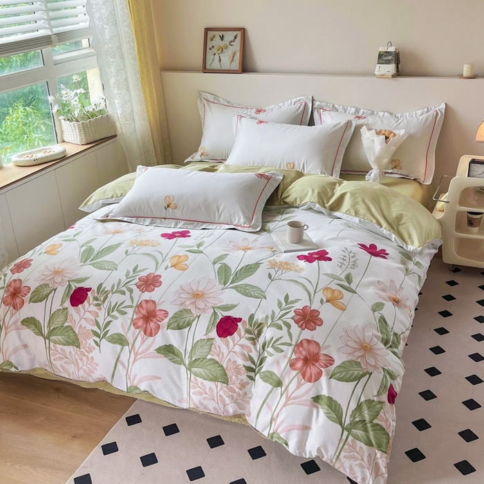 91家纺网 家纺一手货源 找家纺 艾迪尚 2025新款133X76宽幅全棉印花四件套（有单品+可定制） 春日遐想