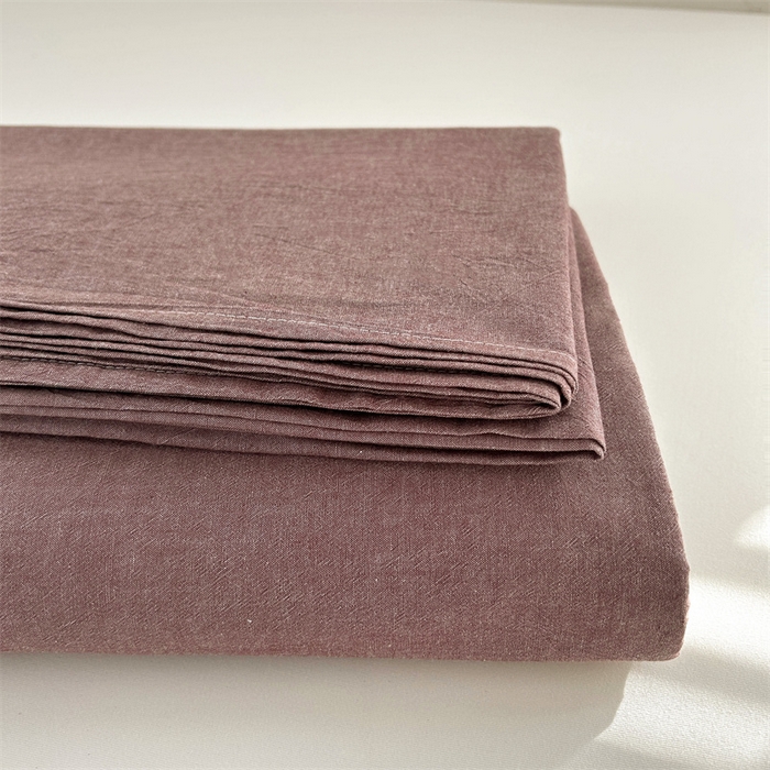 91家纺网 家纺一手货源 找家纺 恋人优选 2024新款色织纯棉水洗棉单床单 咖啡