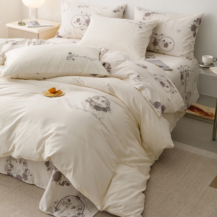 91家纺网 家纺一手货源 找家纺 （总）卡巴伦家纺 2024新款全棉印加绣四件套-花卉款