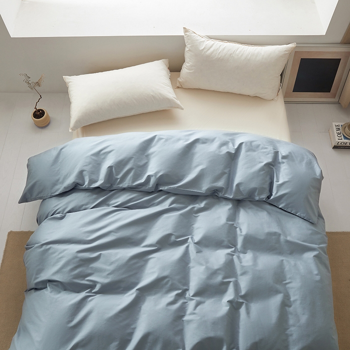 91家纺网 家纺一手货源 找家纺 寝柔家纺 2024新款40S全棉斜纹13372纯棉纯色被套单件 兰灰