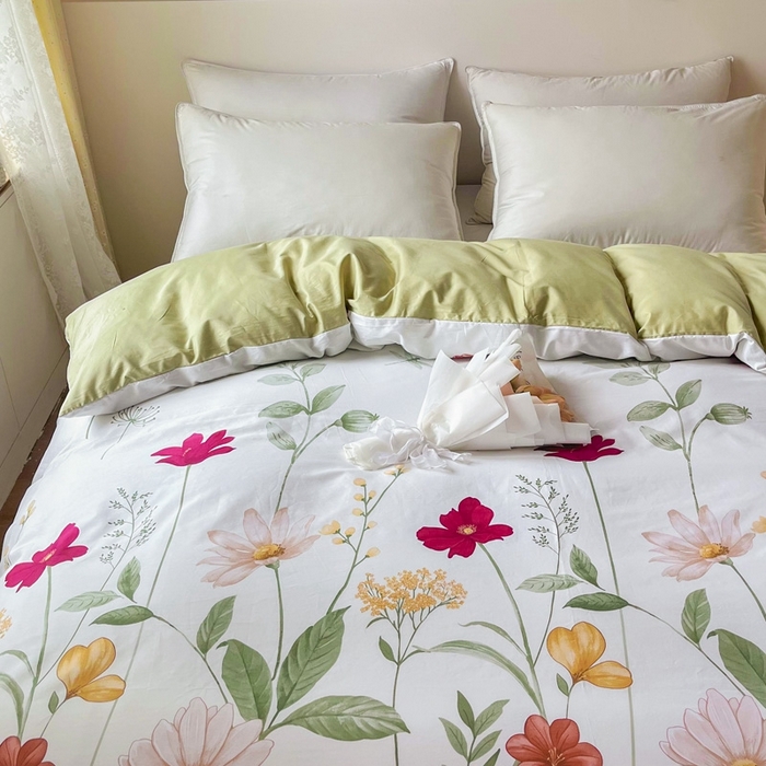 91家纺网 家纺一手货源 找家纺 艾迪尚 2025新款133X76宽幅全棉印花单被套 春日遐想