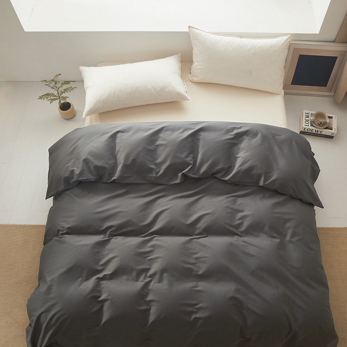 91家纺网 家纺一手货源 找家纺 寝柔家纺 2024新款40S全棉斜纹13372纯棉纯色被套单件 灰色