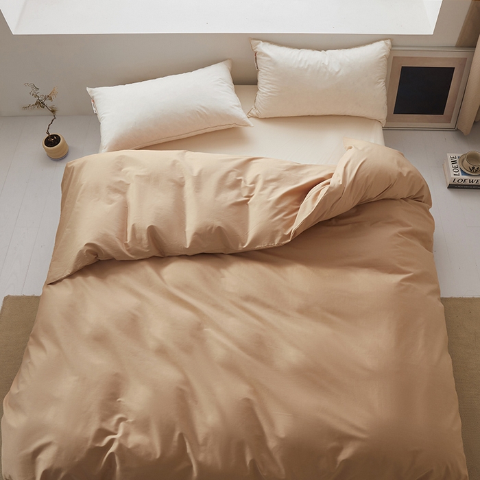 91家纺网 家纺一手货源 找家纺 寝柔家纺 2024新款40S全棉斜纹13372纯棉纯色被套单件 卡其