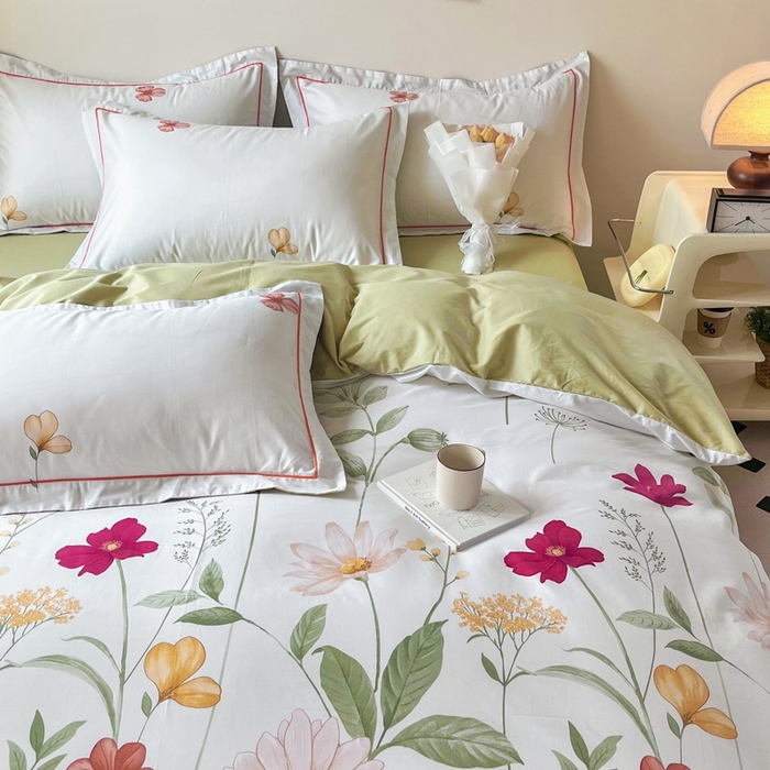 91家纺网 家纺一手货源 找家纺 艾迪尚 2025新款133X76宽幅全棉印花四件套（有单品+可定制） 春日遐想