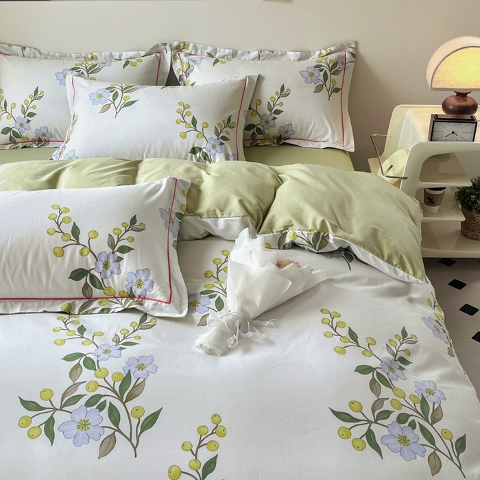 91家纺网 家纺一手货源 找家纺 艾迪尚 2025新款133X76宽幅全棉印花四件套（有单品+可定制） 缤纷果