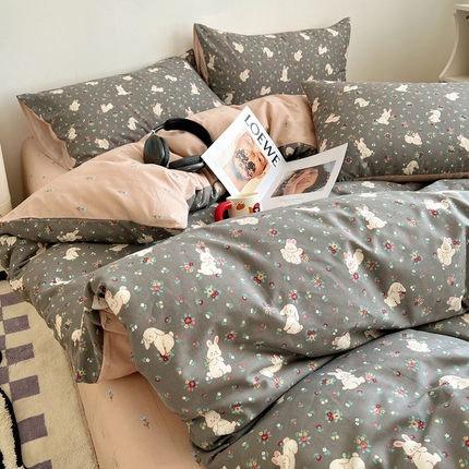 91家纺网 家纺一手货源 找家纺 （总）三夏光年 2024新款INS萌趣卡通风AB版系列四件套第四系