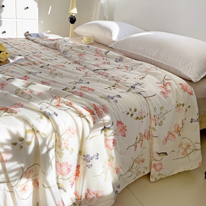 91家纺网 家纺一手货源 找家纺 亚龙工厂店 2024新款凉感丝抗菌冰皮小凉被 盼夏