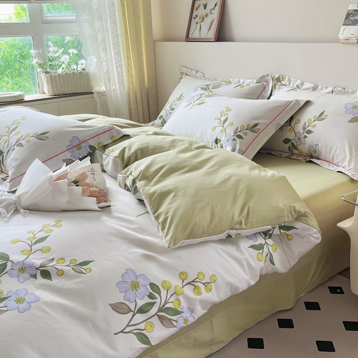 91家纺网 家纺一手货源 找家纺 艾迪尚 2025新款133X76宽幅全棉印花四件套（有单品+可定制） 缤纷果