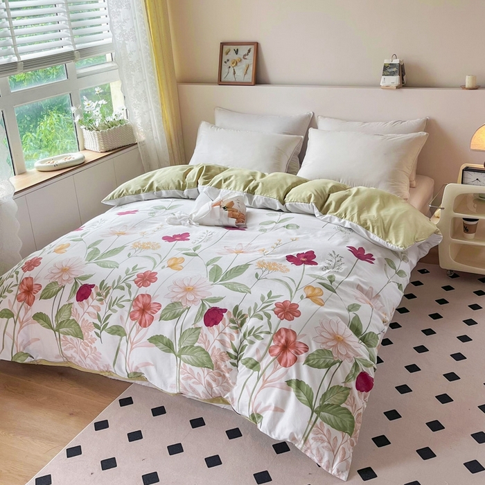 91家纺网 家纺一手货源 找家纺 艾迪尚 2025新款133X76宽幅全棉印花单被套 春日遐想