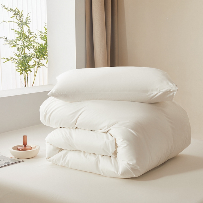 91家纺网 家纺一手货源 找家纺 寝柔家纺 2024新款40S全棉斜纹13372纯棉纯色被套单件 白色