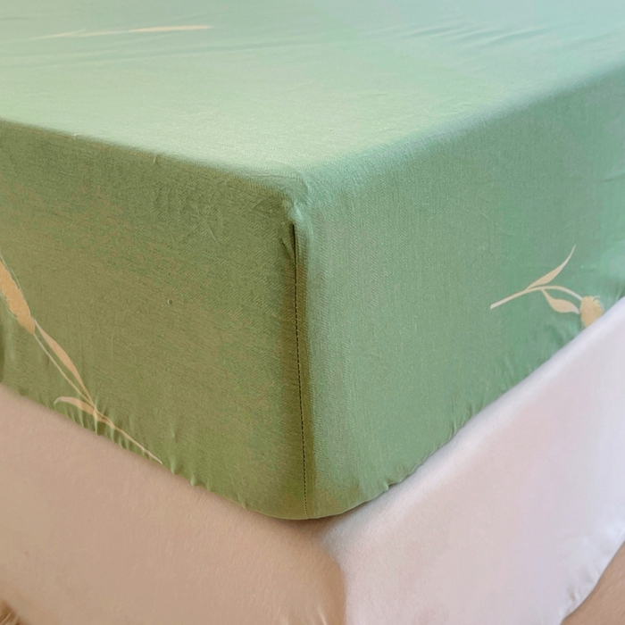 91家纺网 家纺一手货源 找家纺 艾迪尚 2025新款133X76宽幅全棉印花单床笠 秋言—粉