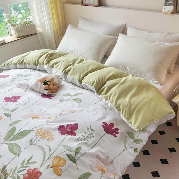 91家纺网 家纺一手货源 找家纺 艾迪尚 2025新款133X76宽幅全棉印花单被套 春日遐想