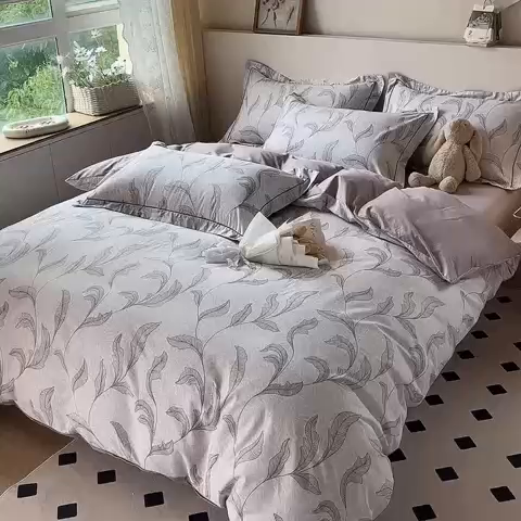 91家纺网 家纺一手货源 找家纺 艾迪尚 2025新款133X76宽幅全棉印花四件套（有单品+可定制） 落落晨光