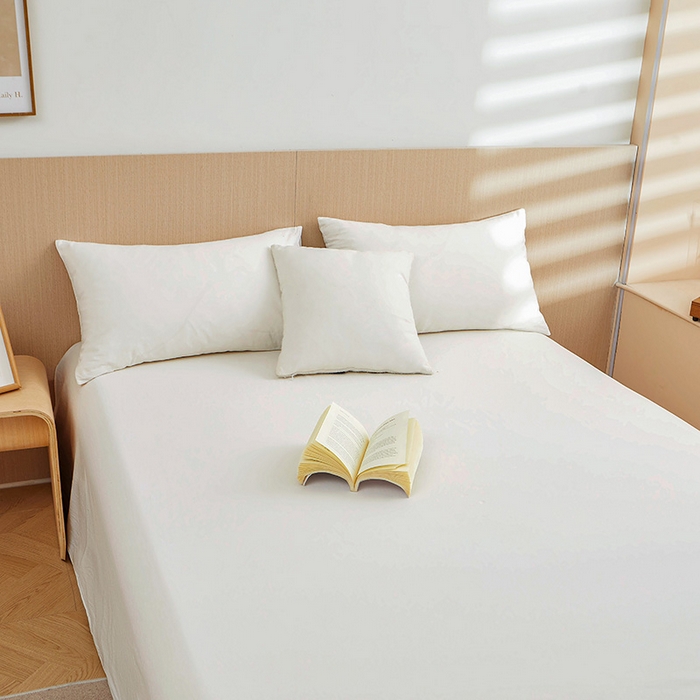 91家纺网 家纺一手货源 找家纺 恋人优选 2024新款色织纯棉水洗棉单床单 白色