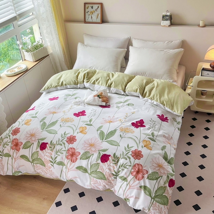 91家纺网 家纺一手货源 找家纺 艾迪尚 2025新款133X76宽幅全棉印花单被套 春日遐想