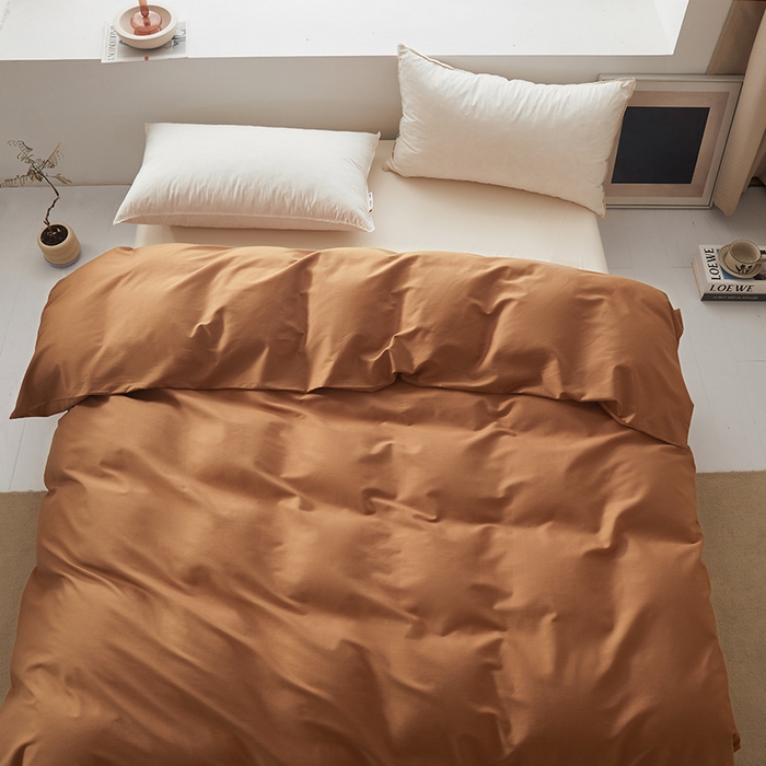 91家纺网 家纺一手货源 找家纺 寝柔家纺 2024新款40S全棉斜纹13372纯棉纯色被套单件 中咖