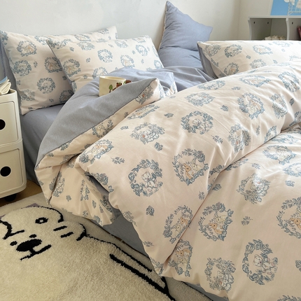 91家纺网 家纺一手货源 找家纺 （总）三夏光年 2024新款INS萌趣卡通风AB版系列四件套第四系