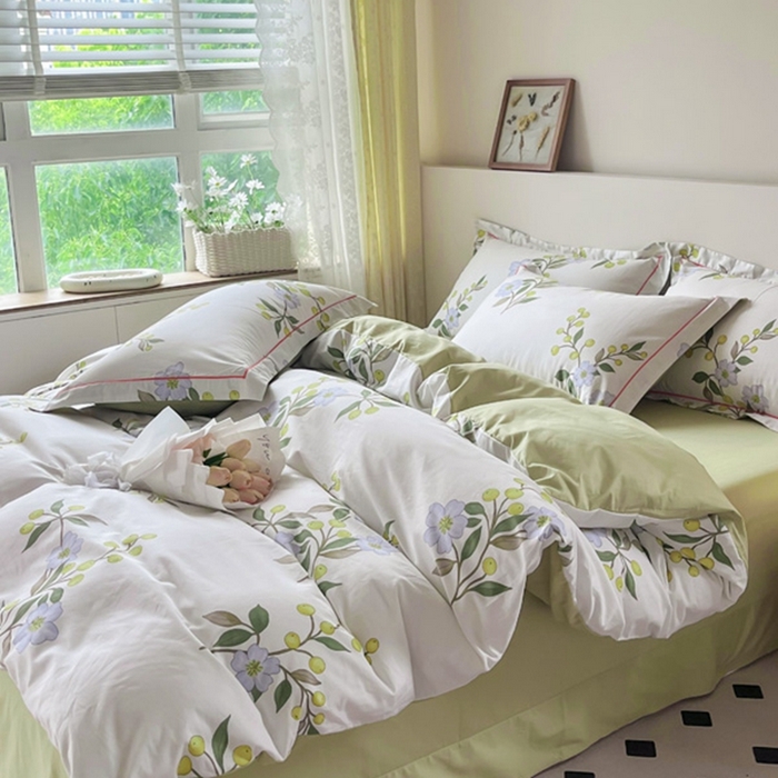 91家纺网 家纺一手货源 找家纺 艾迪尚 2025新款133X76宽幅全棉印花四件套（有单品+可定制） 缤纷果