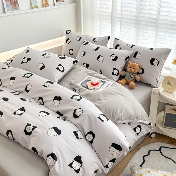 91家纺网 家纺一手货源 找家纺 潮邦创意家居 2025新款全棉13070多风格纯棉四件套-卡通系列 小时代