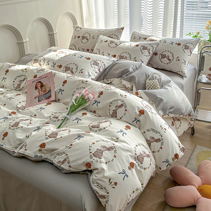 91家纺网 家纺一手货源 找家纺 潮邦创意家居 2025新款全棉13070多风格纯棉四件套 比菲兔