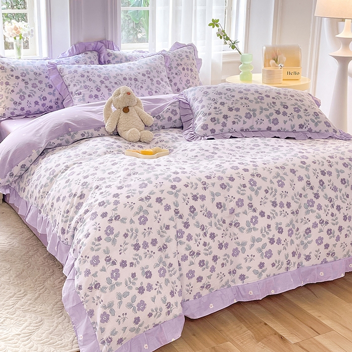 91家纺网 家纺一手货源 找家纺 美达家纺 2025新款韩版全棉四件套单品系列 床单款四件套 香季