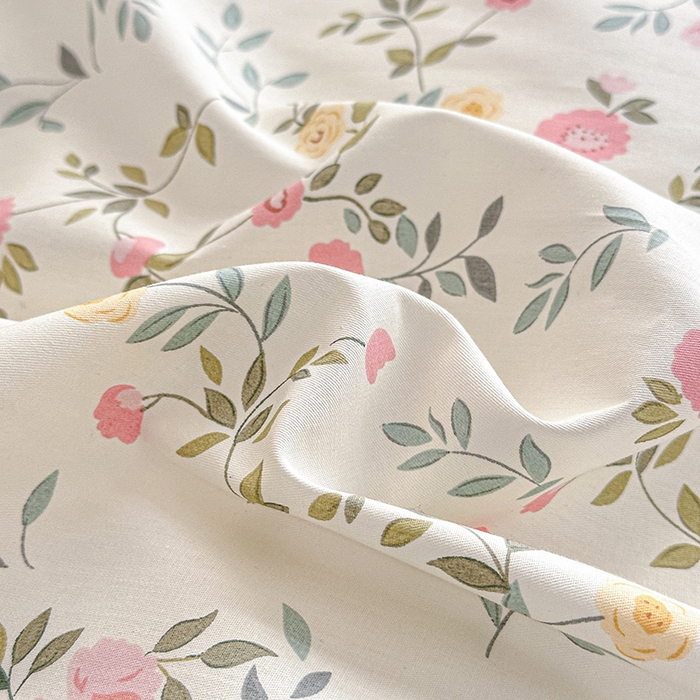 91家纺网 家纺一手货源 找家纺 潮邦创意家居 2025新款全棉13070多风格纯棉四件套-花卉小清新系列 细雨碎