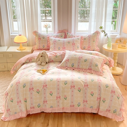 91家纺网 家纺一手货源 找家纺 （总）美达 2025新款韩版全棉四件套单品系列-床单四件套