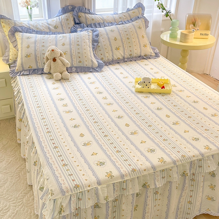 91家纺网 家纺一手货源 找家纺 美达 2025新款韩版全棉四件套单品系列-单床裙 香榭丽舍