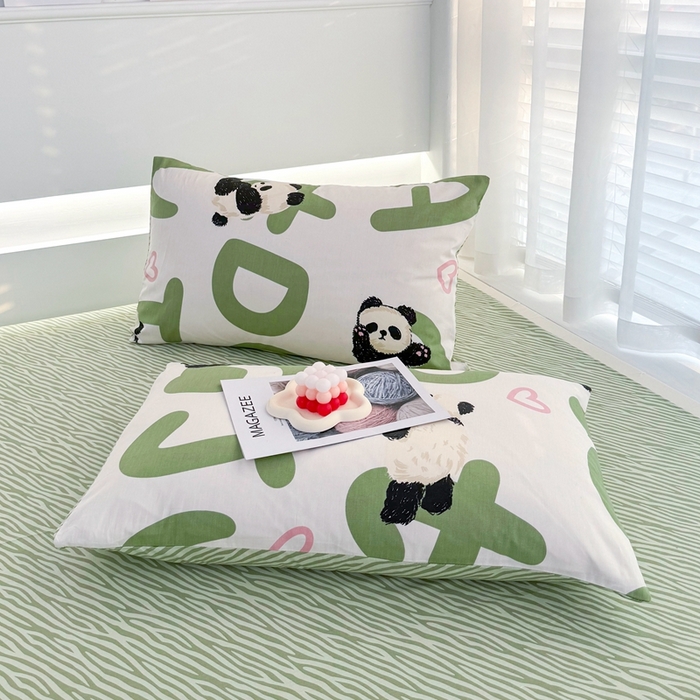 91家纺网 家纺一手货源 找家纺 潮邦创意家居 2025新款全棉13070多风格纯棉四件套-卡通系列 米兜熊猫