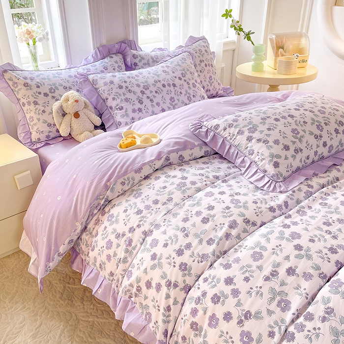 91家纺网 家纺一手货源 找家纺 美达家纺 2025新款韩版全棉四件套单品系列 床单款四件套 香季