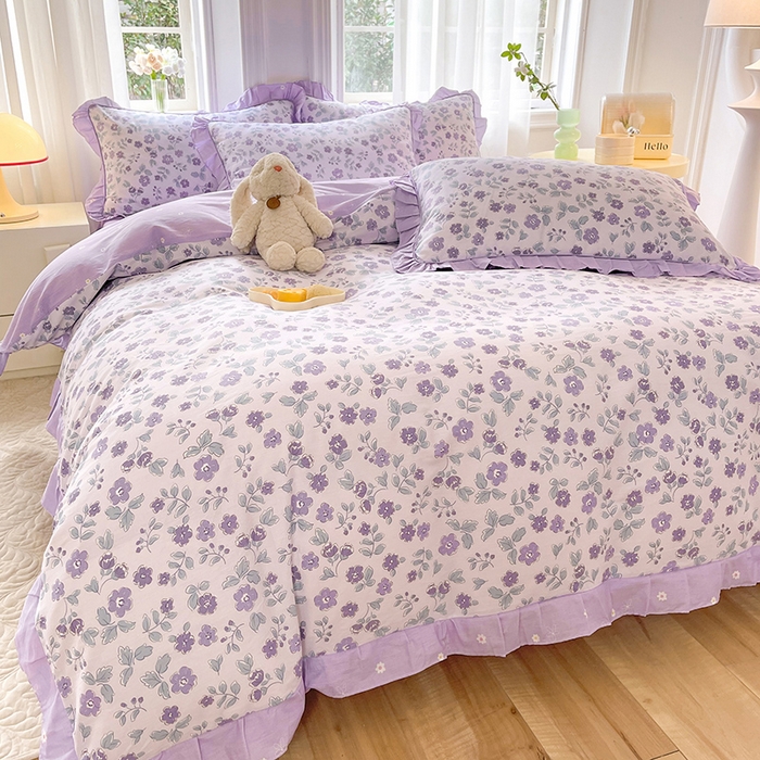 91家纺网 家纺一手货源 找家纺 美达家纺 2025新款韩版全棉四件套单品系列 床单款四件套 香季