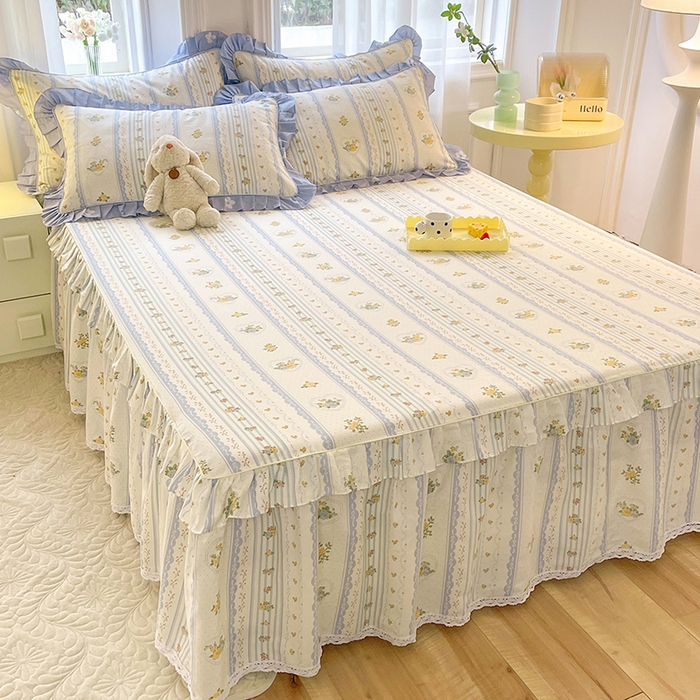 91家纺网 家纺一手货源 找家纺 （总）美达家纺 2025新款韩版全棉四件套单品系列 单床裙